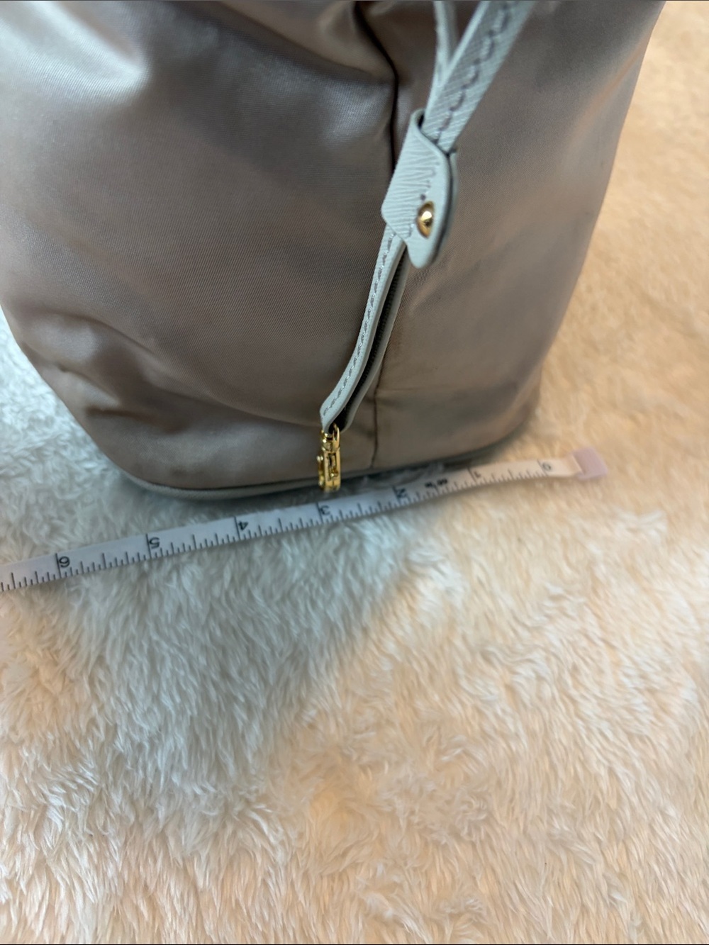 JPK Paris 75 Nylon Tote Bag Beige Taupe Gold Hardware Large Shoulder Bag - Picture 13 of 13
